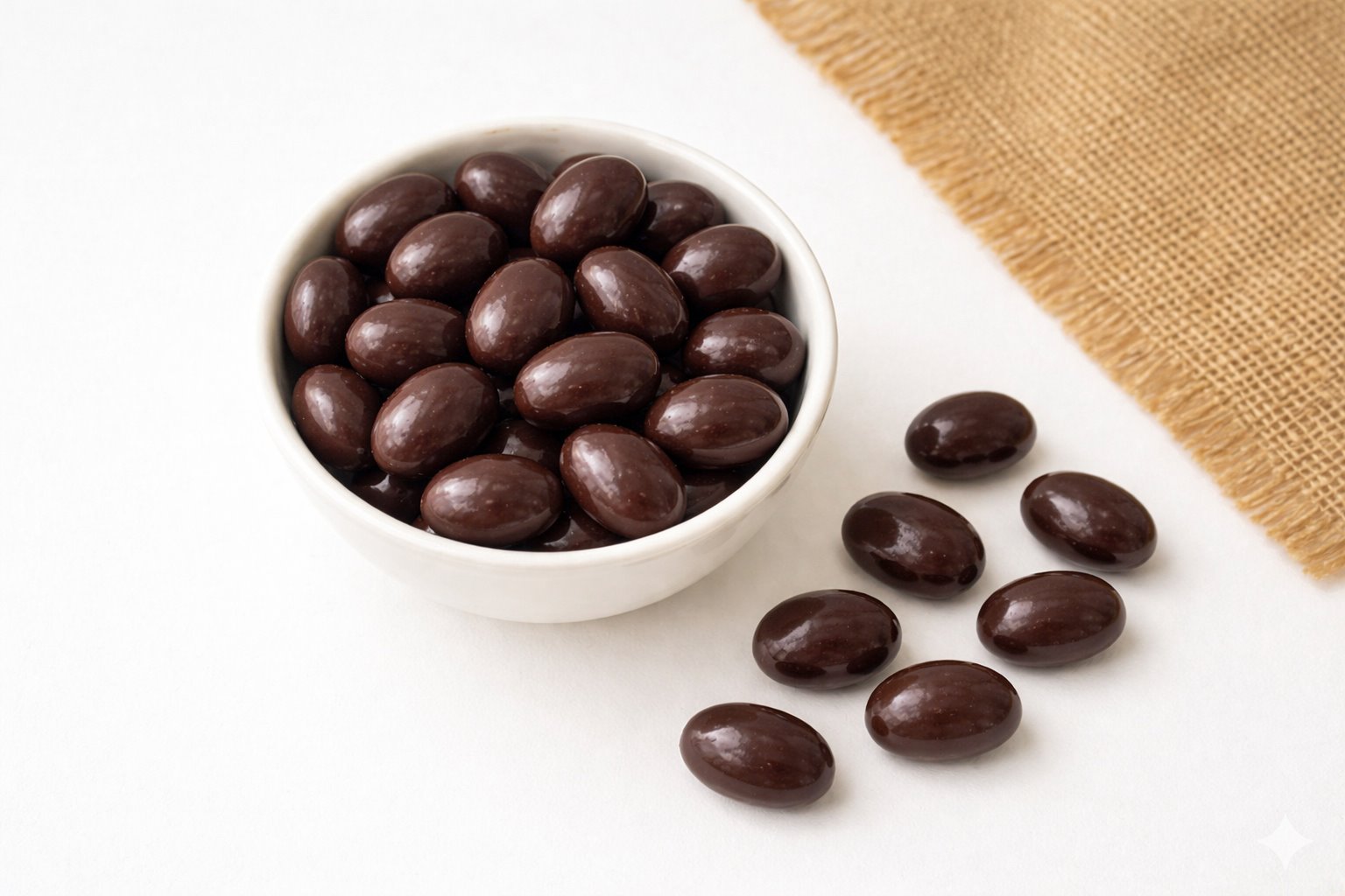 Almendra con chocolate oscuro. Compra en línea a granel.