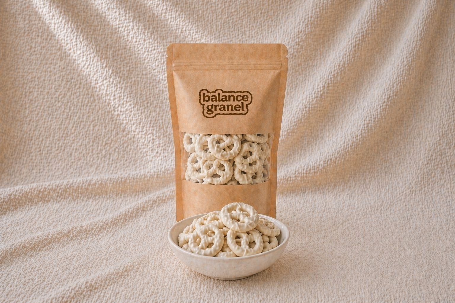 Pretzels chocolate blanco. Entregas a domicilio México. Visita nuestra tienda en línea.